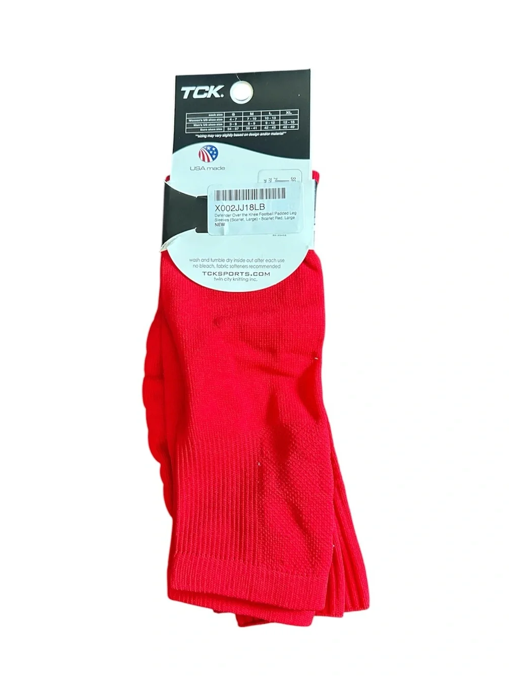 TCK Athletic Defender Over the Knee Soccer/Football/Baseball Padded Leg Sleeves